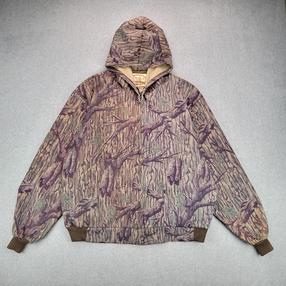 Pella Products Other - Pella Products Hooded Jacket Mens XL Brown Tree Bark Camo Full Zip Mossy OAK USA